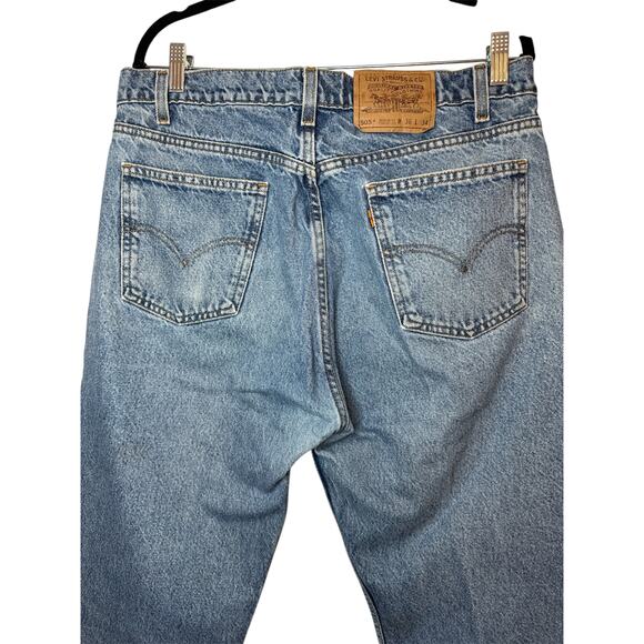 Levi's Vintage 505 Regular Fit Straight Leg Men's W36 L34 Orange Tag Denim Jeans - Picture 8 of 9